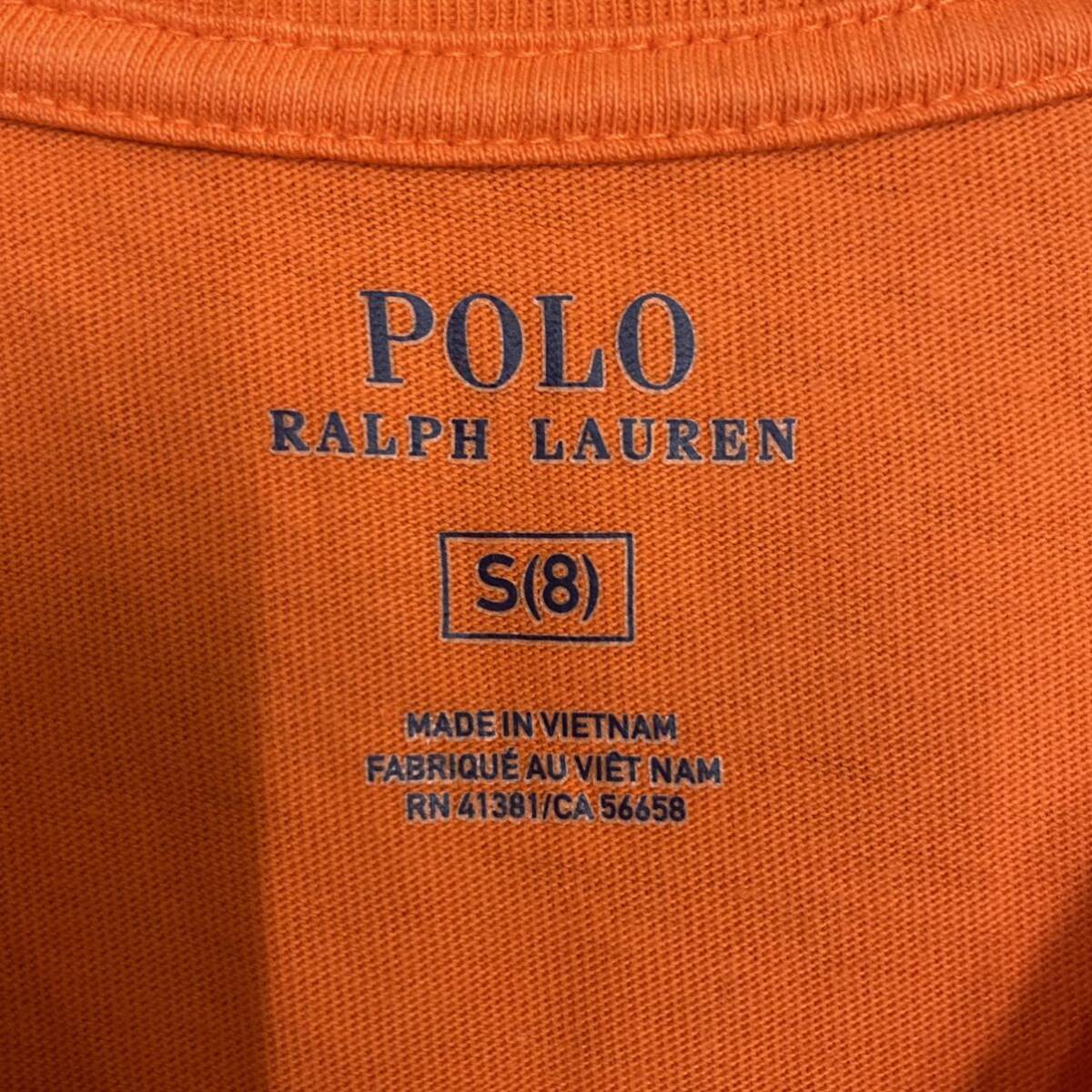 POLO RALPH LAUREN ラルフローレン Tシャツ 半袖カットソー サイズS オレンジ キッズ 子供服 トップス 最落なし （S19）_画像6