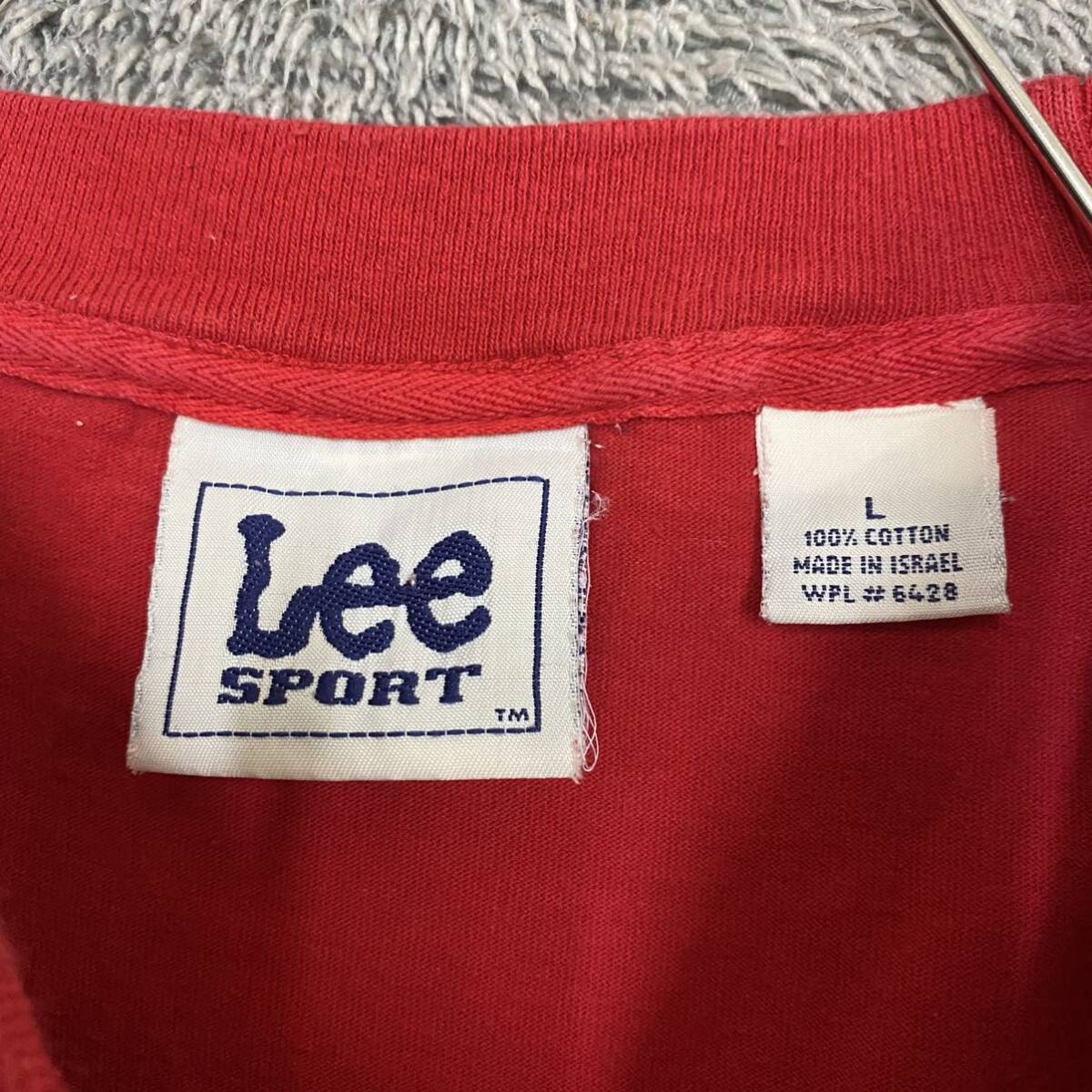 Lee リー Tシャツ 半袖カットソー 無地 サイズL レッド 赤 メンズ トップス 最落なし （S19）_画像6