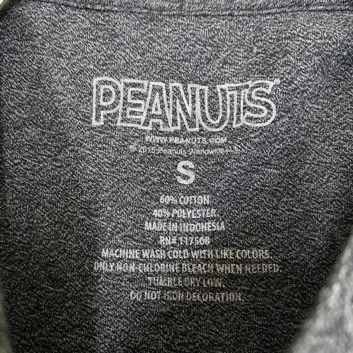 US古着 PEANUTS ピーナッツ スヌーピー Tシャツ 半袖カットソー サイズS グレー 灰色 メンズ トップス 最落なし （S19）_画像6