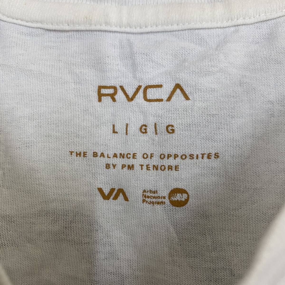 RVCA ルーカ Tシャツ 半袖カットソー サイズL ホワイト 白 メンズ トップス 最落なし （U19）_画像6