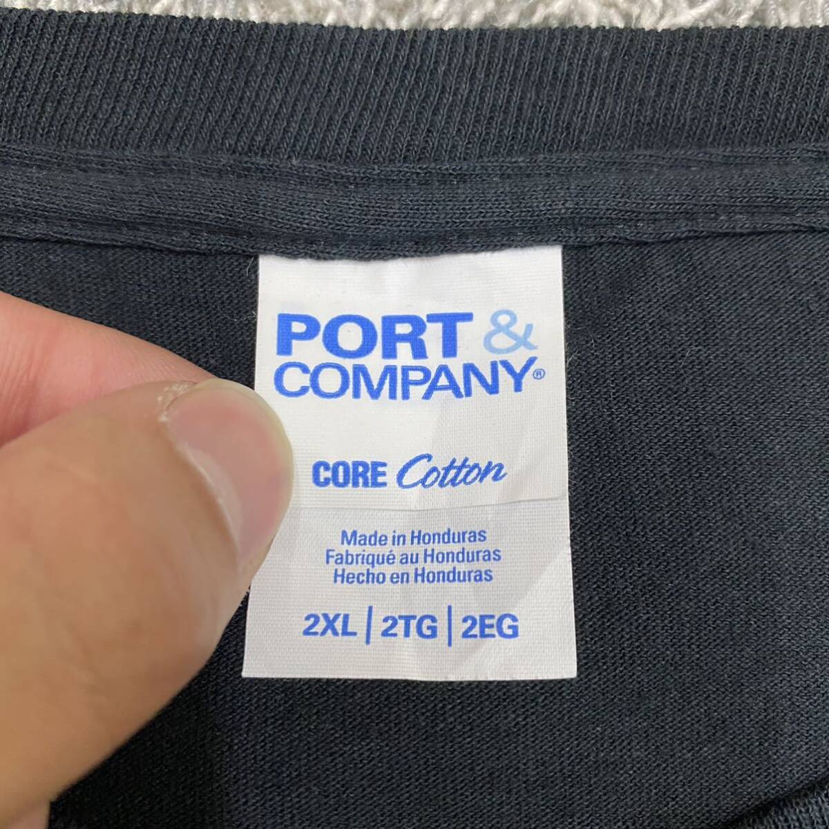 PORT&COMPANY ポートアンドカンパニー Tシャツ 半袖カットソー サイズ2XL ブラック 黒 メンズ トップス 最落なし （V19）_画像6