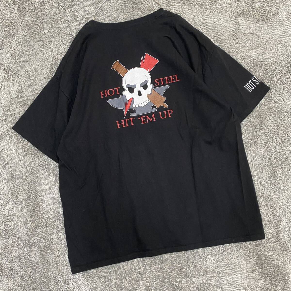 Hanes ヘインズ Tシャツ 半袖カットソー サイズXL ブラック 黒 メンズ トップス 最落なし （V19）_画像2