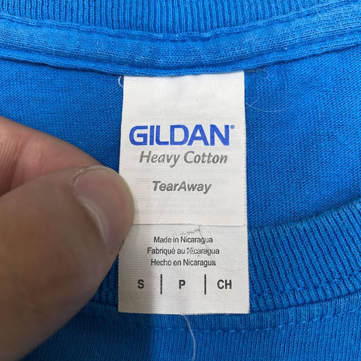 US古着 GILDAN ギルダン Tシャツ 半袖カットソー サイズS ブルー 青 メンズ トップス 最落なし （W19）_画像6