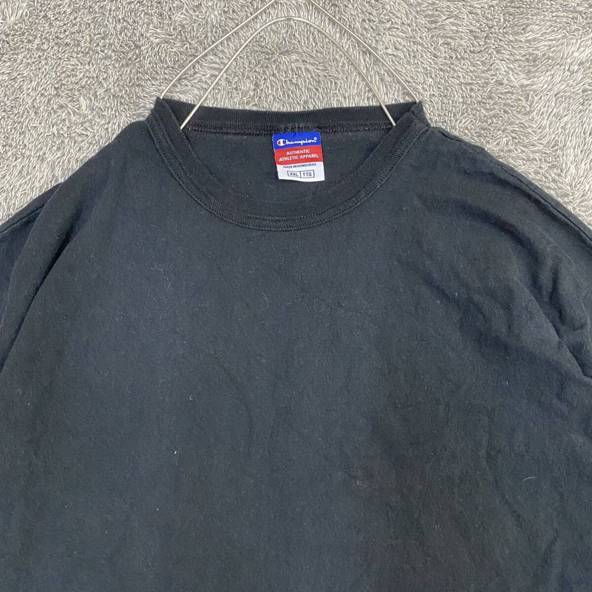 Champion チャンピオン Tシャツ 半袖カットソー サイズXXL ブラック 黒 メンズ トップス 最落なし （X19）_画像3