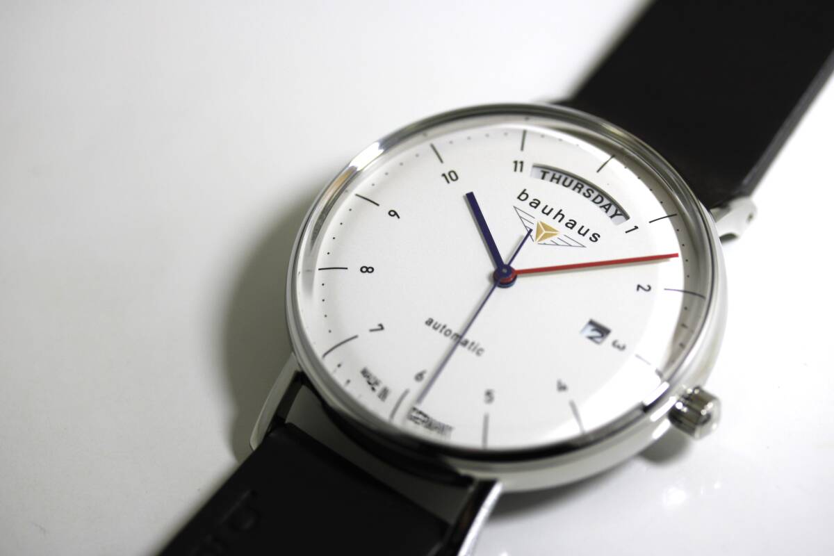 ドイツ 製 bauhaus バウハウス デイデイト 自動巻き腕時計 バウハウス・デザイン Uhrenwerk Ruhla ルーラ 41ミリ 2162-1AT 52,800円_画像7
