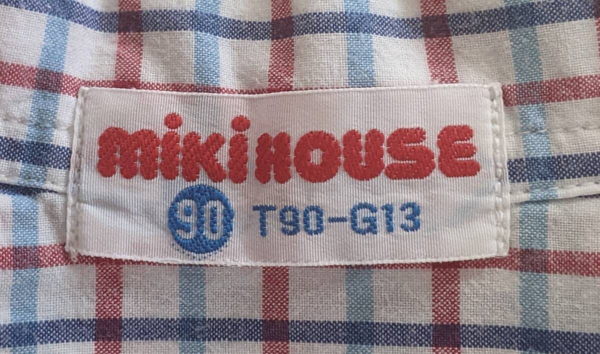 "надеты" немного Miki House рубашка с коротким рукавом размер 90 сделано в Японии 