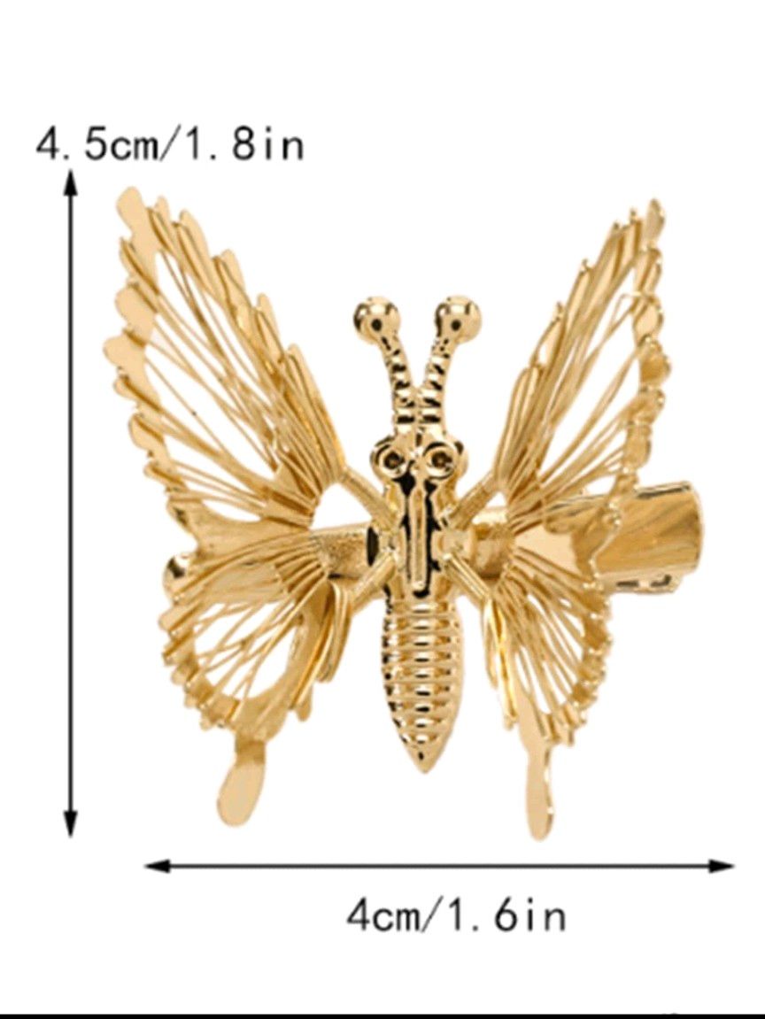 蝶々　キラキラ　ヘアピン　髪留め　ヘアクリップ。 アクセサリー