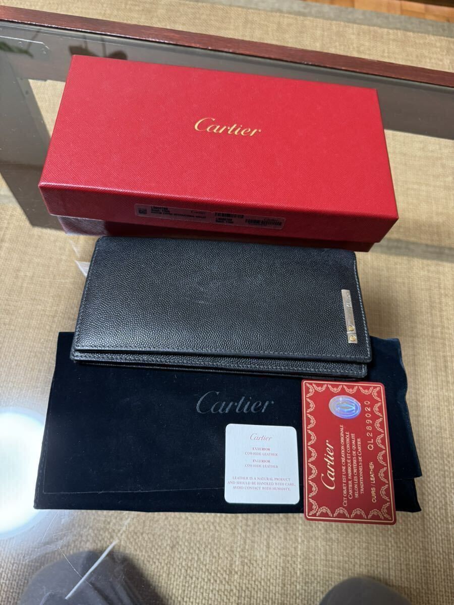 ☆処分品 1000円〜 売り切り カルティエ Cartier 長財布 レザー☆_画像1