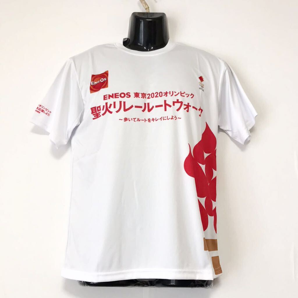 レア☆ENEOS/エネオス☆東京オリンピック2020/聖火リレールートウォーク☆Tシャツ☆入手困難/コレクター/オフィシャルロゴ/美品/白/S_画像2