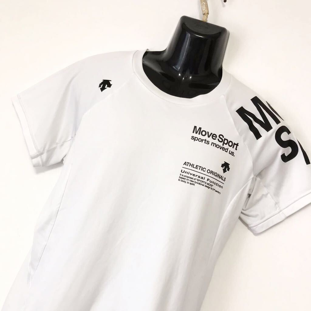 DESCENTE MOVE SPORT/デサントムーブスポーツ☆Tシャツ☆吸汗速乾/ストレッチ/トップス/ジャケット/ジャージ/ホワイト/大きめサイズ/Oの画像3