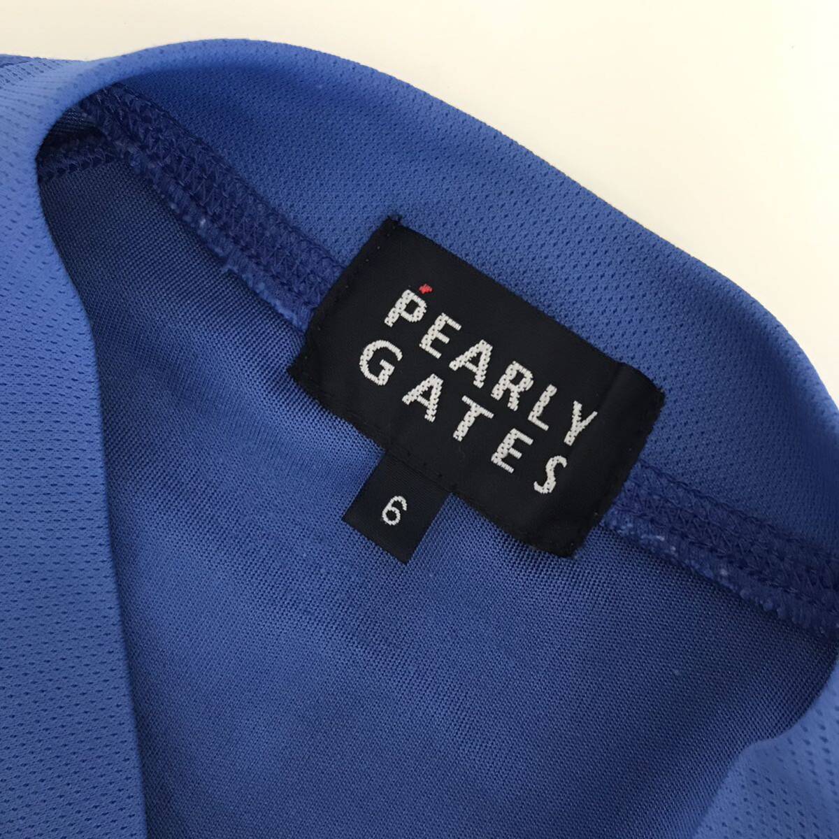 PEARLY GATES/パーリーゲイツ☆ハーフジップ☆半袖シャツ☆ビッグロゴ/ストレッチ/トップス/ポロシャツ/ゴルフウェア/ブルー/大きめ/6_画像8