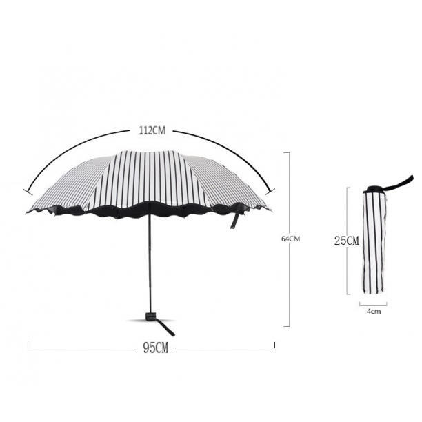 日傘 折り畳み傘 晴雨兼用 紫外線カットUV対策 遮光　軽量 ストライプ_画像2