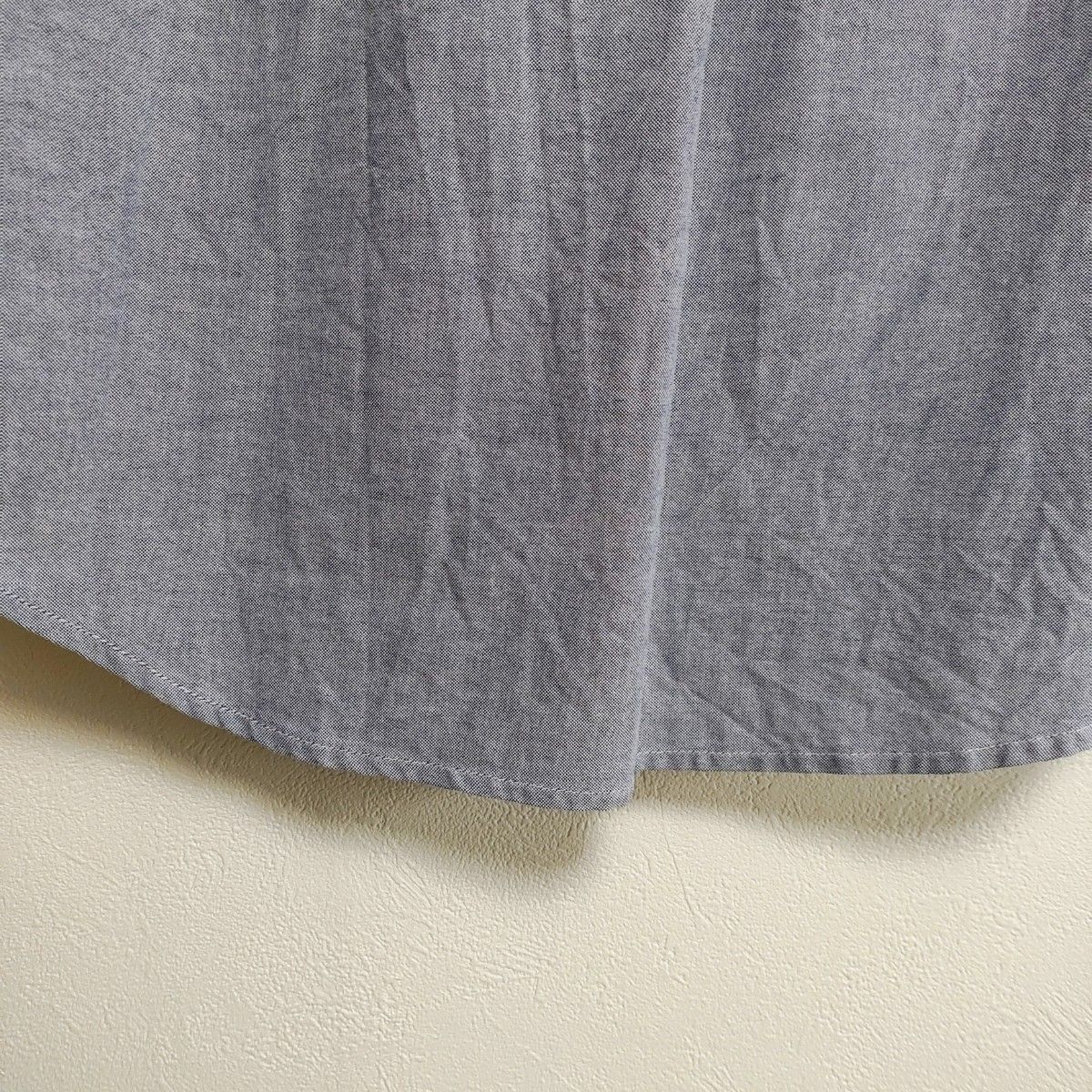 ユニオンステーション メンズビギ メンズ 七分袖 ボタンダウンシャツ 綿100% グレー サイズ02(M相当) 美品