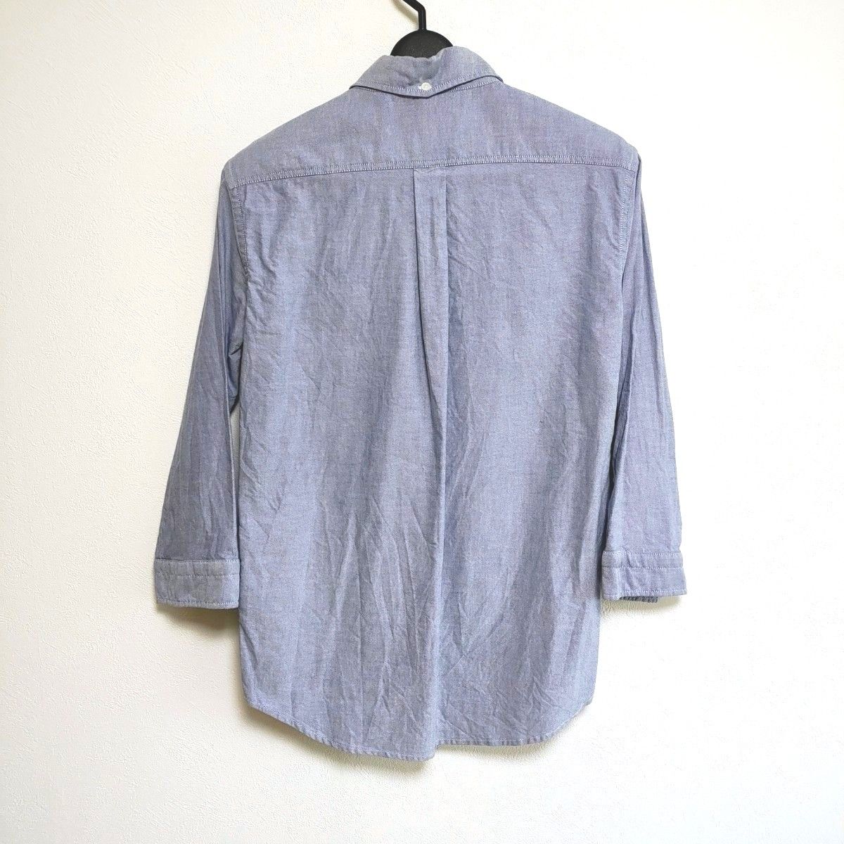 ユニオンステーション メンズビギ メンズ 七分袖 ボタンダウンシャツ 綿100% グレー サイズ02(M相当) 美品