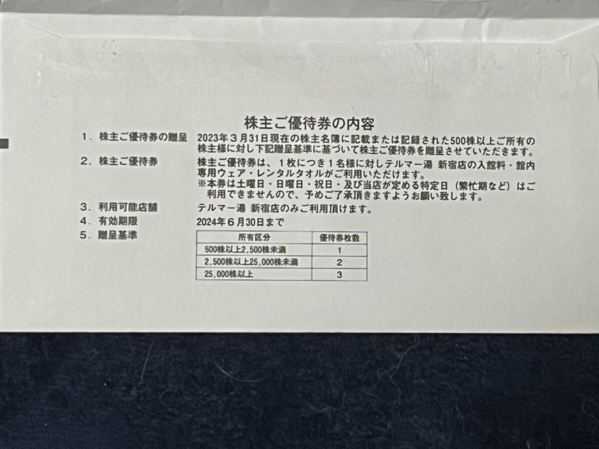  Teruma - горячая вода Shinjuku магазин акционер рабочий день пригласительный билет 2024 год 6 месяц 30 день временные ограничения 1 листов 