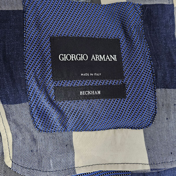 カーディガンジャケット コレクションアイテム ジョルジオアルマーニ GIORGIO ARMANI 贅沢なリネンジャケット Lサイズ 50サイズ チェック柄