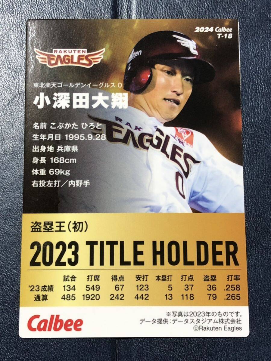 2024 カルビープロ野球チップス 小深田大翔 （楽天）タイトルホルダーカード _画像2