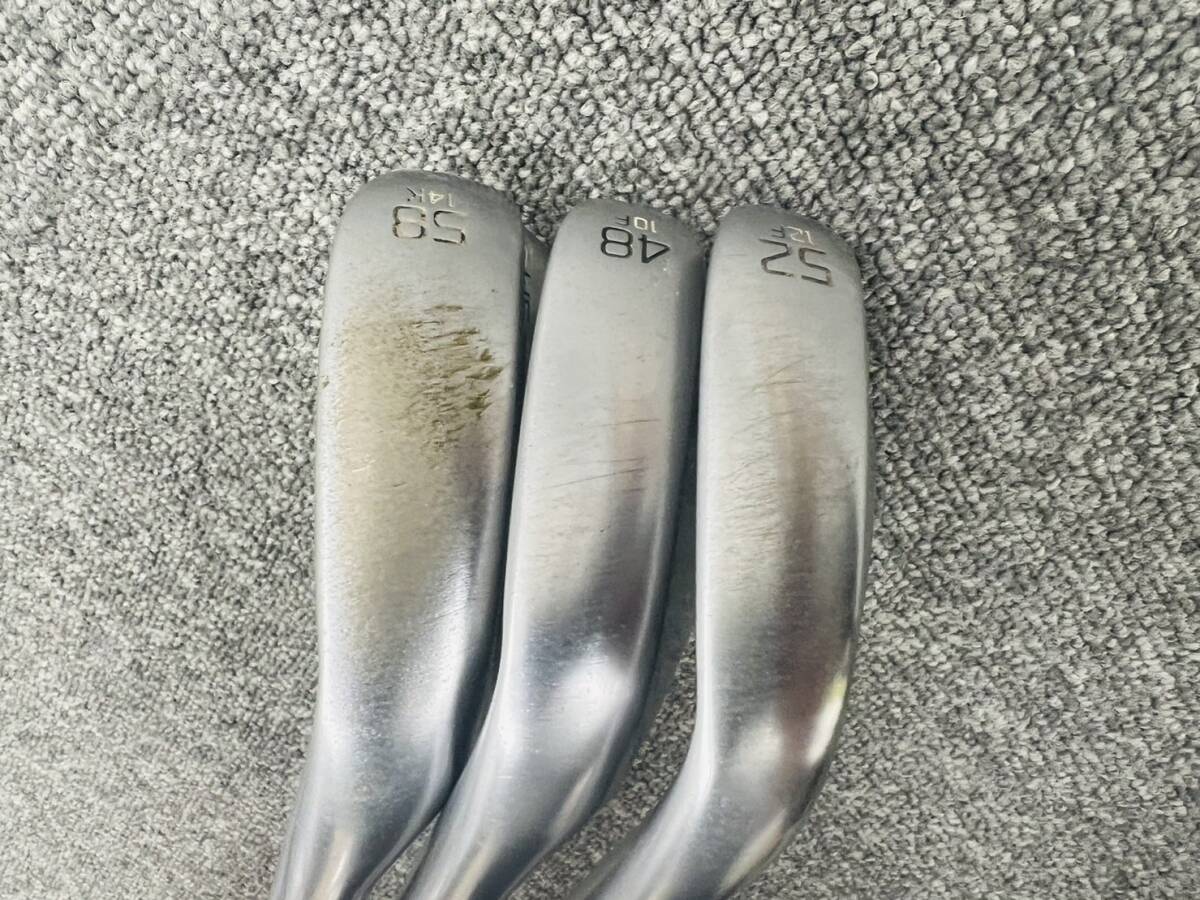 B805-H18-2520 Titleist タイトリスト SM9 ウェッジ 3点セット VOKEY DESIGN 58 14K 48 10F 52 12F ゴルフクラブ FLEX-S レフティ_画像2