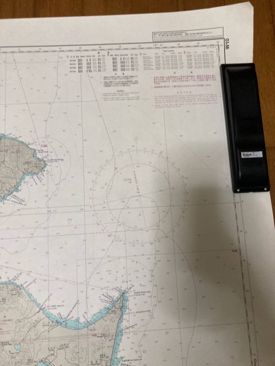YK-5627 ※難あり 中古品 海図 津軽海峡 日本 W10 世界測地系 WGS-84 INT5173 109cm×77cm 同梱可_画像2