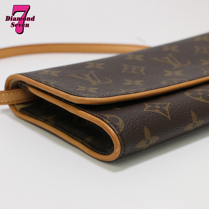 【中古】【美品】 LOUIS VUITTON モノグラム ポシェットツインGM M51852 ショルダーバッグ ブラウン レディース_画像5