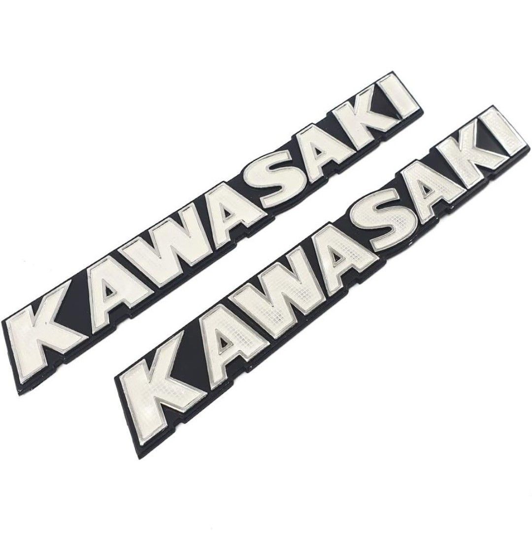 KAWASAKI カワサキ ゼファー750/1100用 立体 エンブレム 白色 2枚セット　アルミ製
