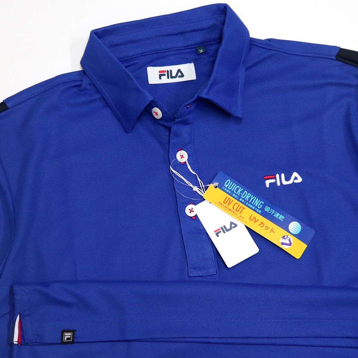 ●送料390円可能商品 フィラ ゴルフ FILA GOLF 新品 メンズ 吸水速乾 UVCUT 半袖 ポロシャツ L [749644G-BL-L]一 三 弐★QWER QQAA-18_画像2