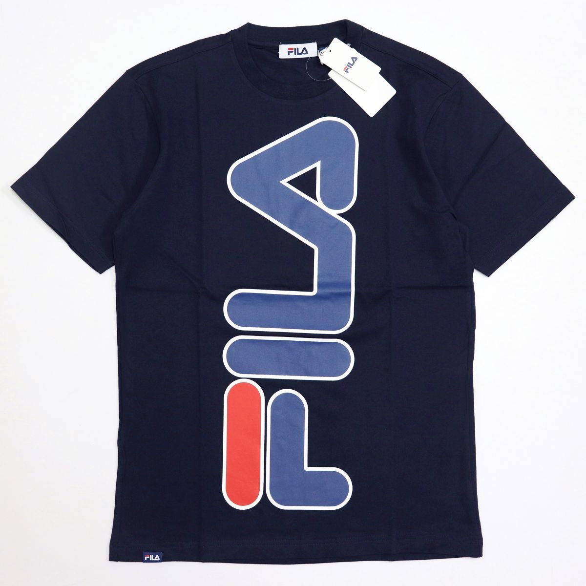 ●送料390円可能商品 フィラ ゴルフ FILA GOLF 新品 メンズ 吸汗速乾 ビッグロゴ 半袖 Tシャツ 紺 Mサイズ[749654NV1N-M]一 三 壱★QWERの画像1