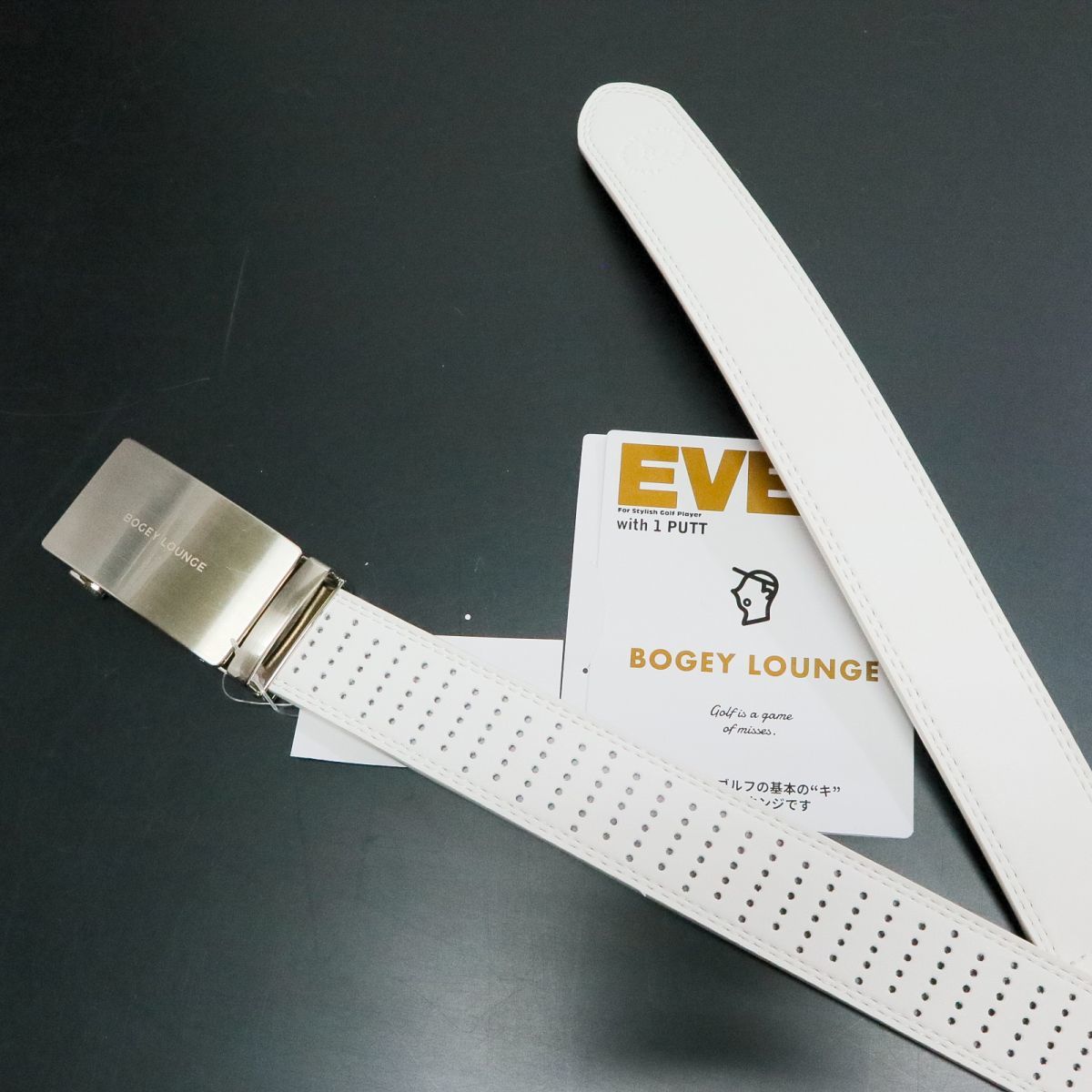 ★ボギーラウンジ ゴルフ EVEN BOGEY LOUNGE GOLF 新品 メンズ 着脱らくらく 長さ調節可能 ベルト BELT [J1328YY-WHT-120] 一 八★QWER_画像2