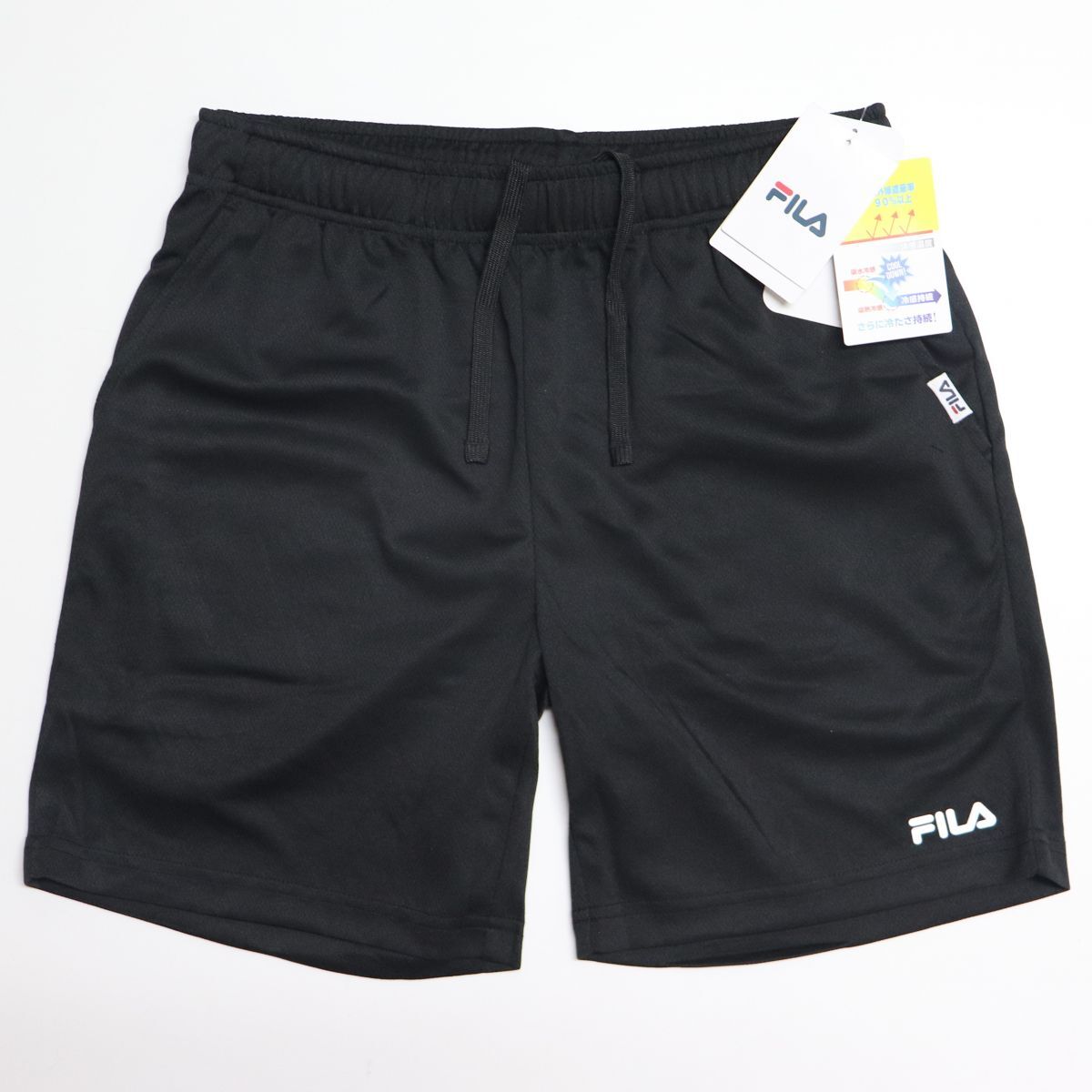 ●送料390円可能商品 フィラ FILA 新品 メンズ 吸水速乾 COOL 冷感 UVカット ハーフパンツ 黒 Lサイズ [412362-BK-L] 一 四 弐★QWERの画像1