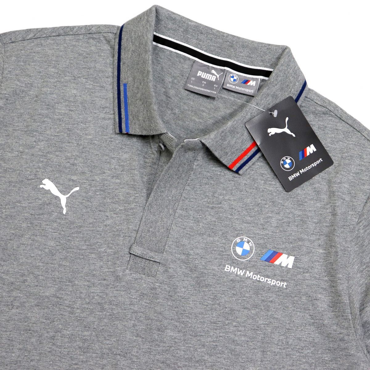 ●送料390円可能商品 プーマ PUMA X BMW モータースポーツ コラボ 新品 メンズ 半袖 ポロシャツ 灰[533377031N-L]US 三 弐★QWER_画像1