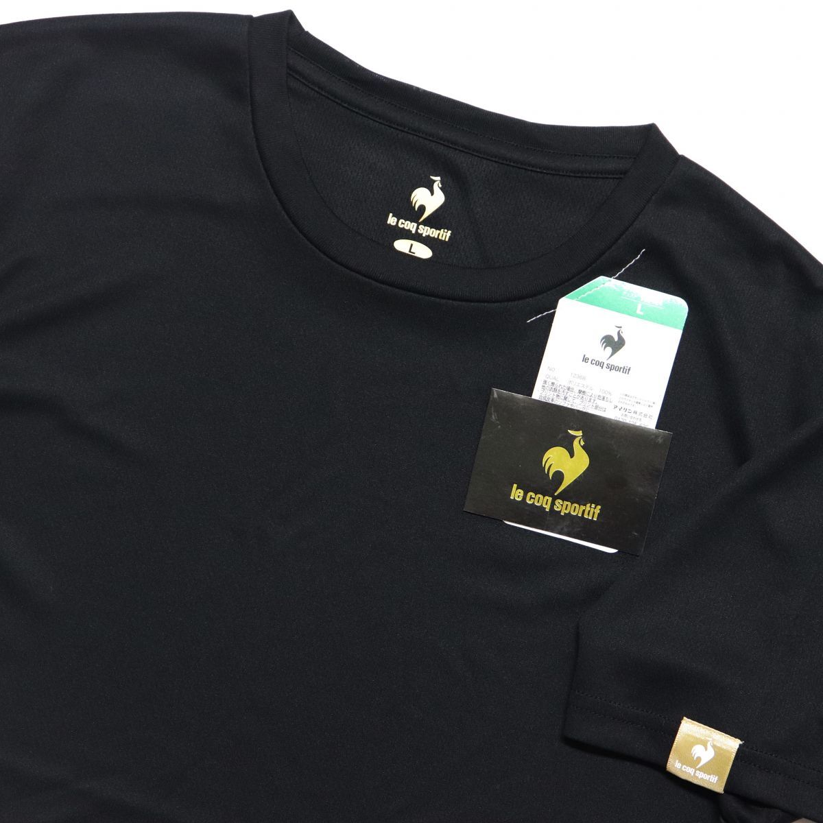 ●送料390円可能商品 ルコック le coq sportif 新品 メンズ トレーニング 半袖 Tシャツ ウェア 黒 Lサイズ [12368-BLK-L]一 三 弐★QWER_画像1