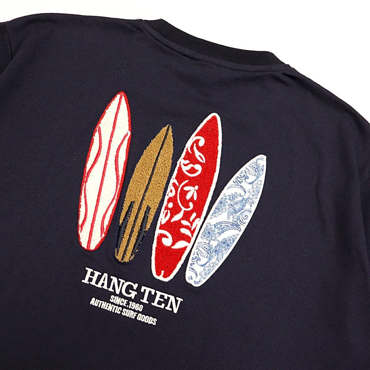 ●送料390円可能商品 ハンテン HANGTEN 新品 メンズ 大きいサイズ カジュアル バックロゴ 半袖 Tシャツ 紺 [SM369K-BL5-4L] 一 三 零★QWER_画像1