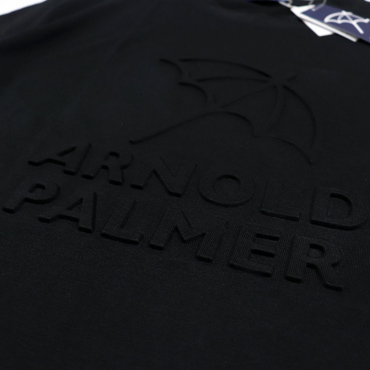 ●送料390円可能商品 アーノルドパーマー ARNOLD PALMER 新品 メンズ ビッグロゴ エンボス 半袖 Tシャツ 黒 [6091817-06-M]一 三 壱★QWER_画像3