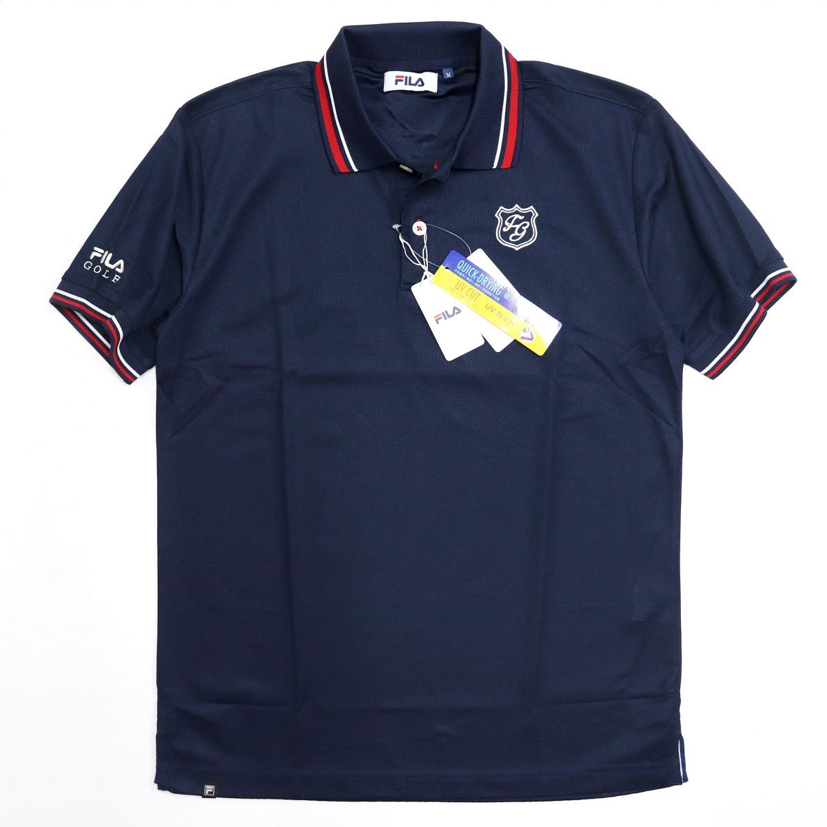 ●送料390円可能商品 フィラ FILA ゴルフ GOLF 新品 メンズ 吸汗速乾 UVCUT 半袖 ポロシャツ 紺[749674G-NV-LL]一 三 参★QWER QQAA-18_画像3