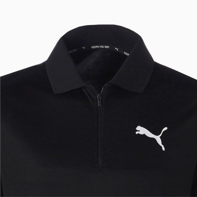 ●送料390円可能商品 プーマ PUMA 新品 メンズ 吸水速乾 快適 RTG ハーフジップ 半袖 ポロシャツ 黒 Lサイズ[848671-01-L] 三 弐★QWER_画像2