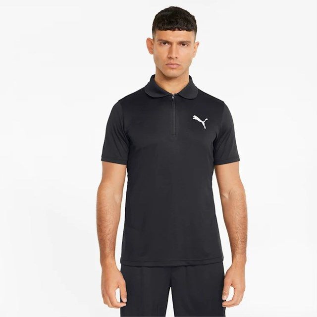 * postage 390 jpy possibility commodity Puma PUMA new goods men's . water speed . comfortable RTG half Zip polo-shirt with short sleeves black XL size [848671-01-XL] three three *QWER