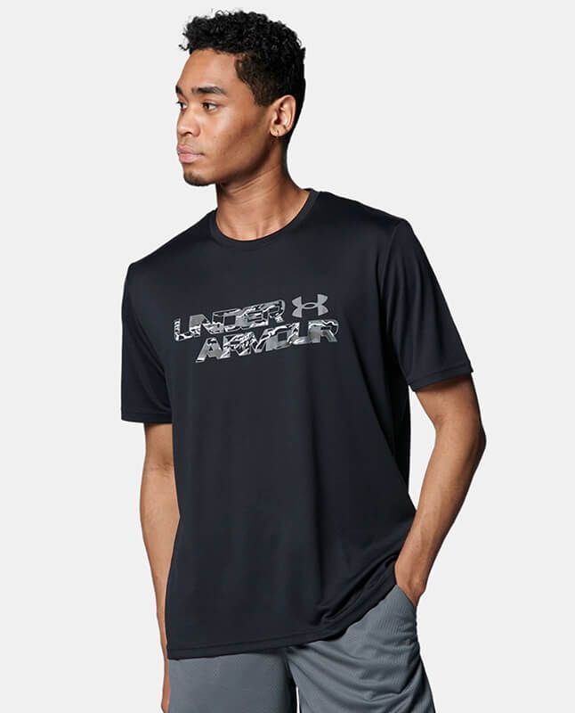 ●送料390円可能商品 アンダーアーマー UNDER ARMOUR HEATGEAR COOL 速乾 抗菌 ビッグロゴ 半袖 Tシャツ 黒[1371908-001-XL] 三 参★QWER★の画像3