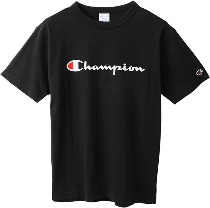 ●送料390円可能商品 チャンピオン Champion 新品 メンズ ロゴ入り コットン 定番 ロゴ 半袖 Tシャツ 黒 L[C3P302Z0901N-L]三 弐★QWER★_画像1