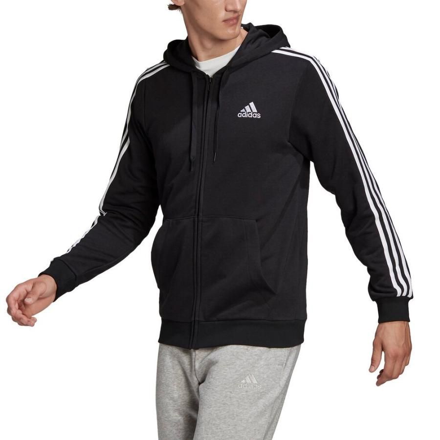 * Adidas ADIDAS new goods men's eM ESS 3 stripe s full Zip sweat Parker jacket black [GK9032-L] two .*QWER