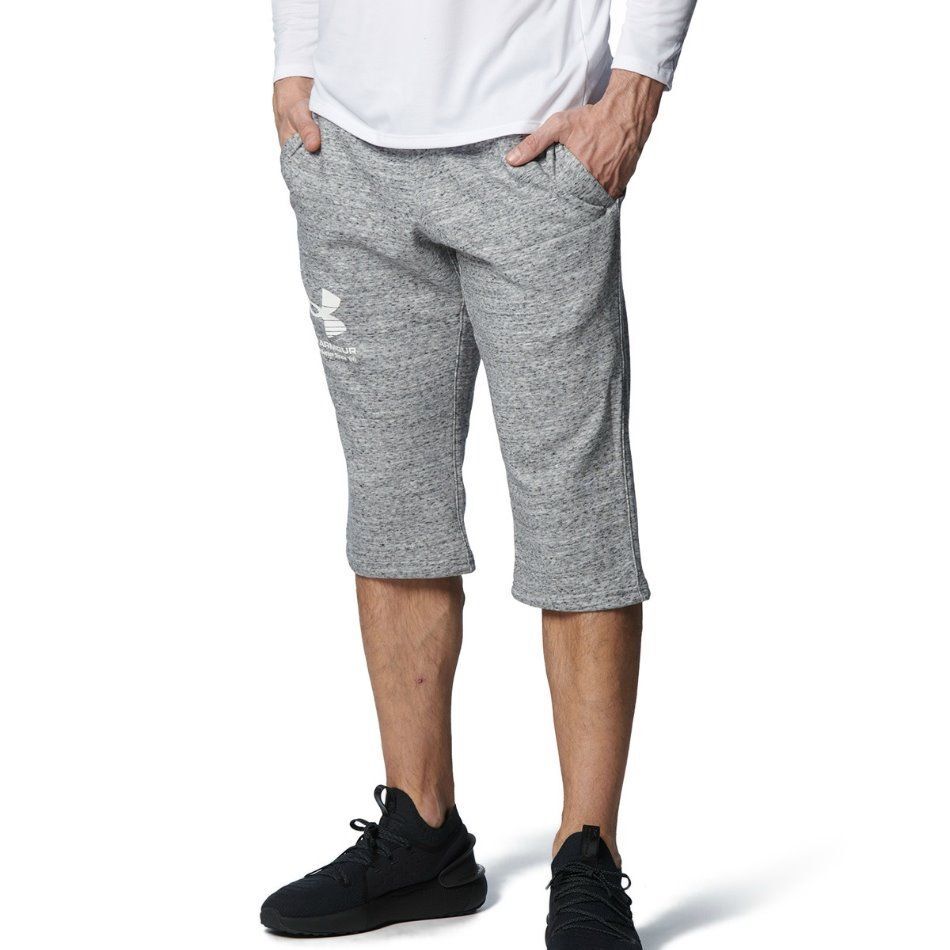 ★アンダーアーマー UNDER ARMOUR UA 新品 メンズ 吸汗速乾 スウェット 3/4 七分丈 パンツ 灰 Mサイズ [13783841121N-M] 四 壱★QWER★の画像1