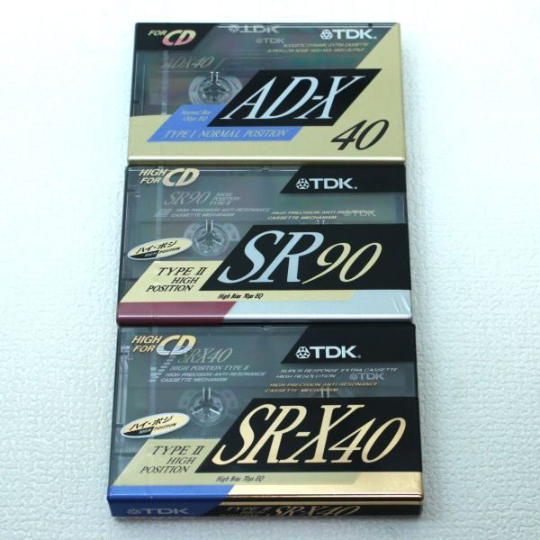 033b 未開封 ジャンク 3種 3本 TDK SR-X 40 SR 90 AD-X 40 ハイポジ ノーマル カセットテープ リスク品 当時物 SR-X40M SR-90M AD-X40R_画像4