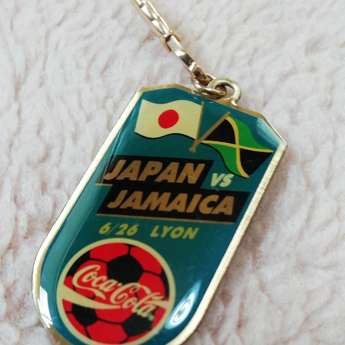 Jリーグ 缶バッジ YOMIURI VERDY 1992年 キーホルダー  JAPAN VS JAMAICA 6/26. 