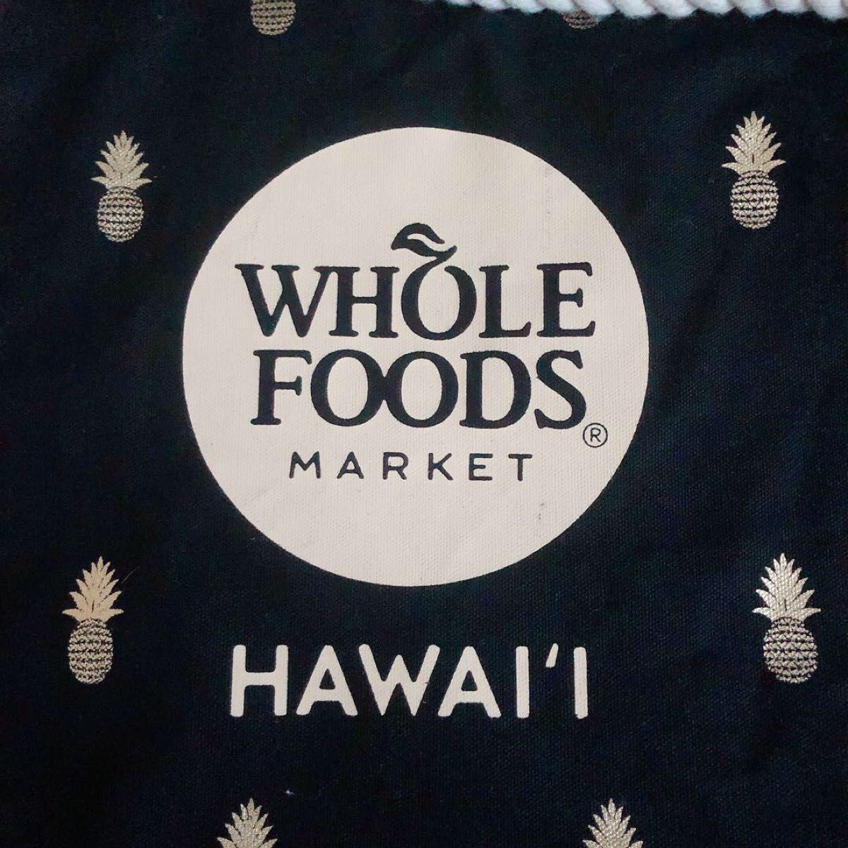 Whole Foods Market ホールフーズマーケット トートバッグ エコバッグ ハワイ HAWAII パイナップル 黒