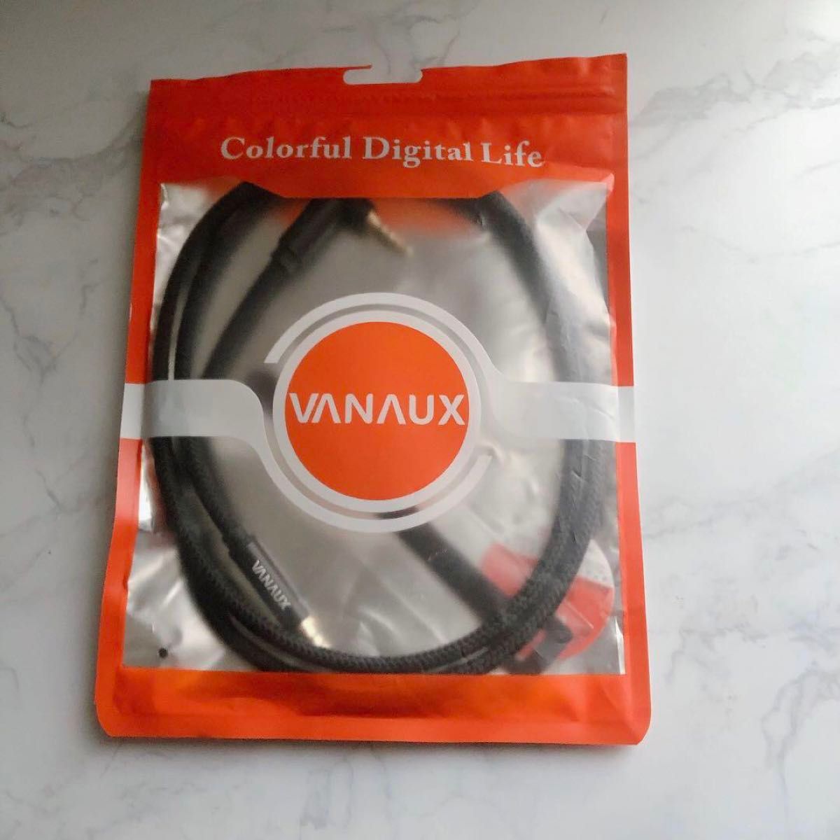 VANAUX 4極 AUX ケーブル 片側L型 オーディオケーブル 1m