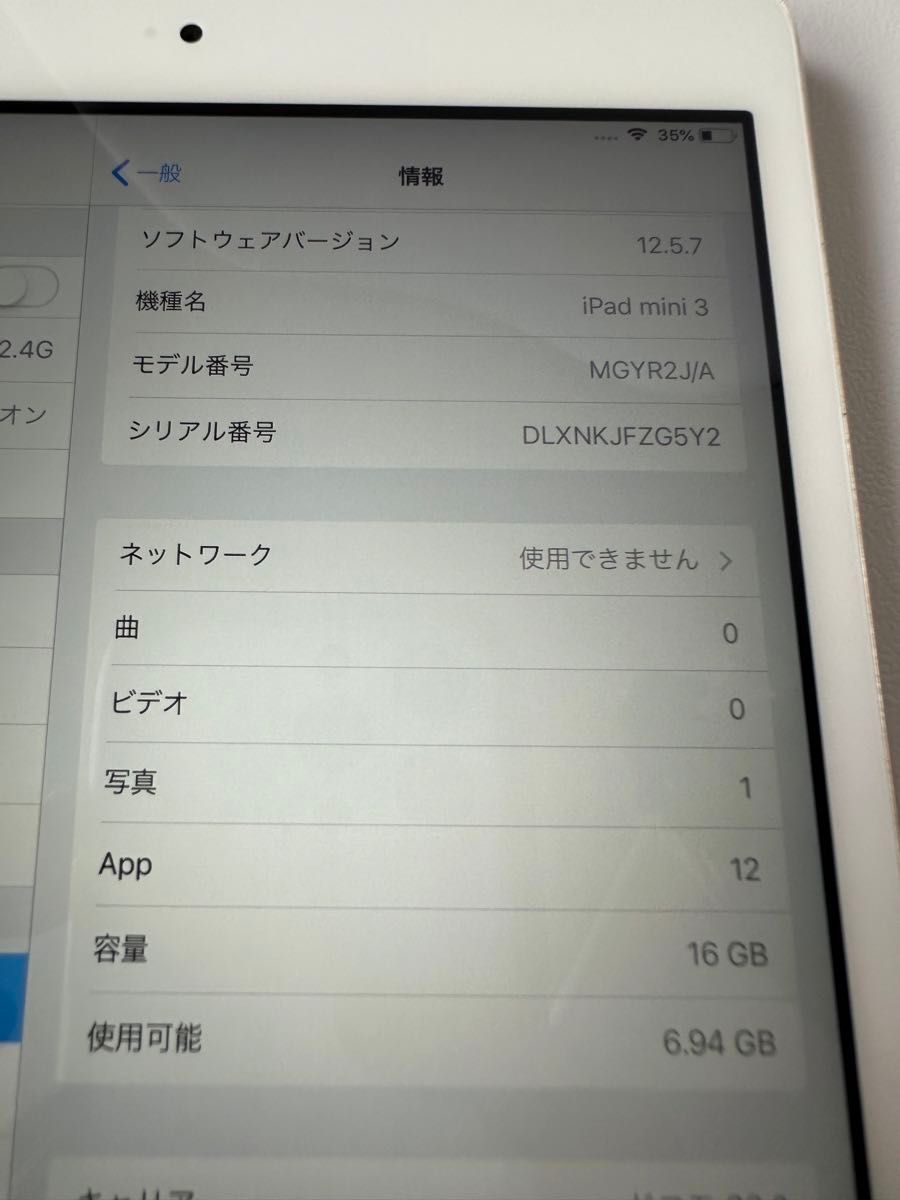 Apple/iPad mini 第3世代 16GB MGYR2J/A wi-fi+ Cellular ドコモ