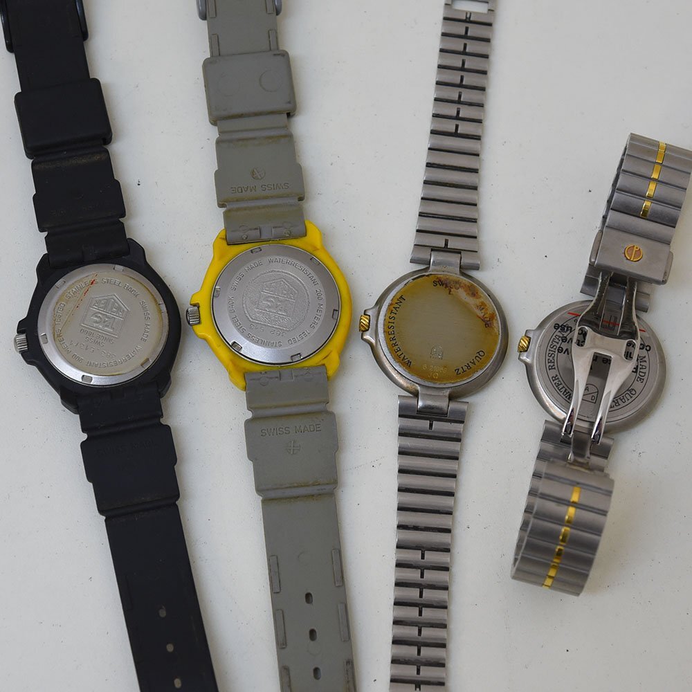 1 иен неподвижный товар наручные часы 4шт.@ Dunhill TAG Heuer кварц мужской женский совместно включение в покупку не возможно 