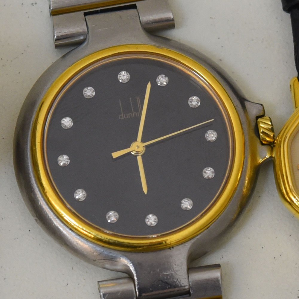 1 иен передвижной товар наручные часы 4шт.@ Dunhill Omega кварц мужской женский батарейка заменена совместно включение в покупку не возможно 