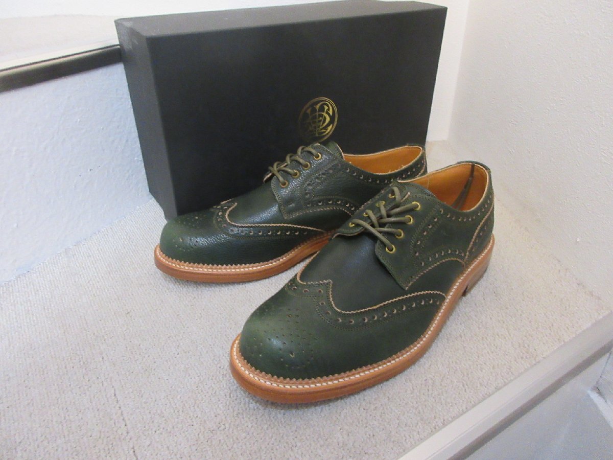*1000 jpy ~ unused jela-doJELADO Harlem JRS-1004 FOREST GREEN Wing chip shoes size 7.1/2