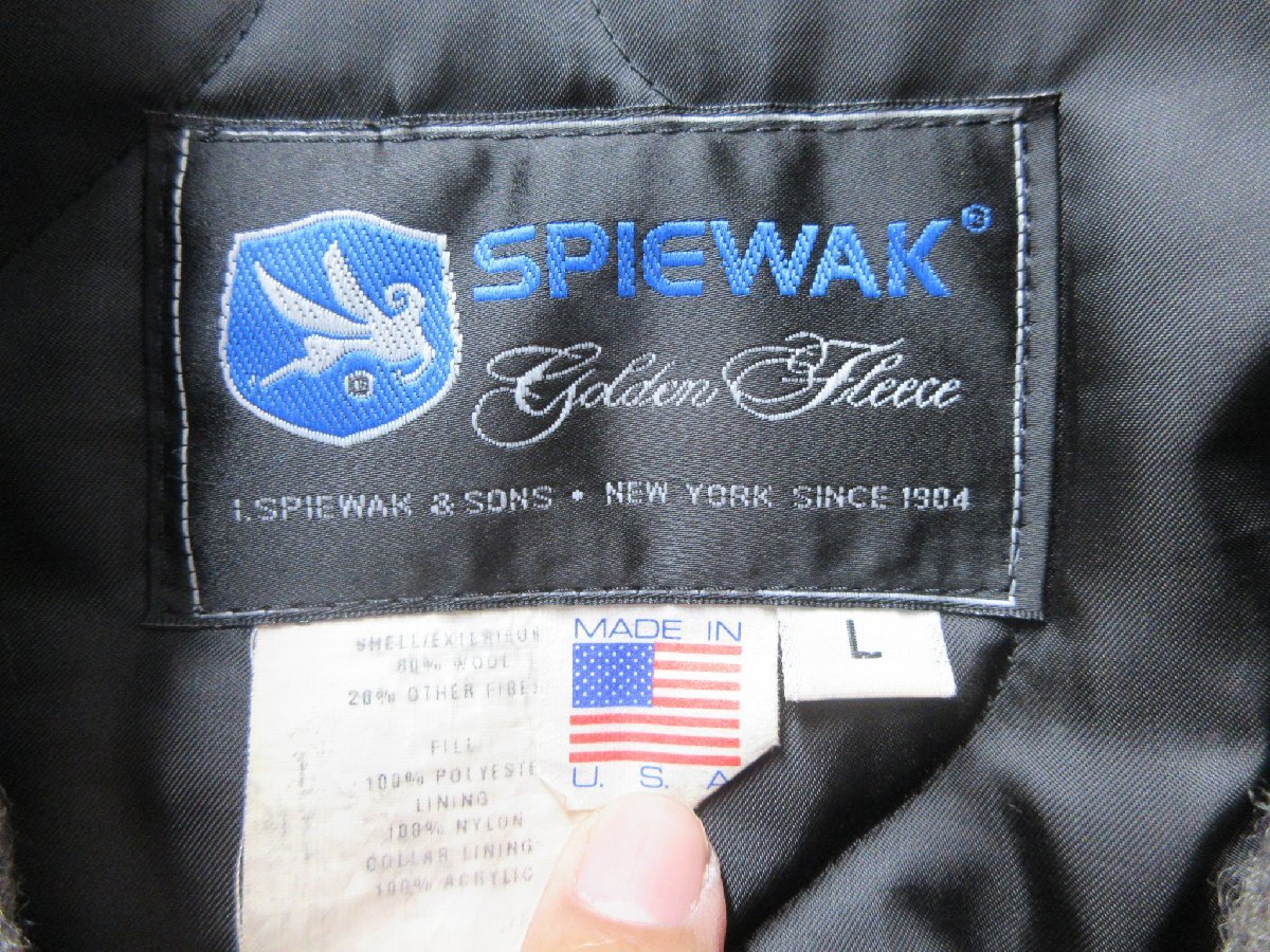 1000円～スピワック SPIEWAK U.S.NAVY N-1 メルトンウール 裏ボア デッキジャケット USA製　サイズL_画像3