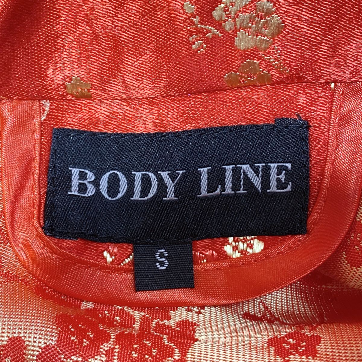 1円 チャイナドレス BODY LINE ロングワンピース S 赤柄 カラードレス キャバドレ 発表会 フォーマル 中古４３７６の画像10